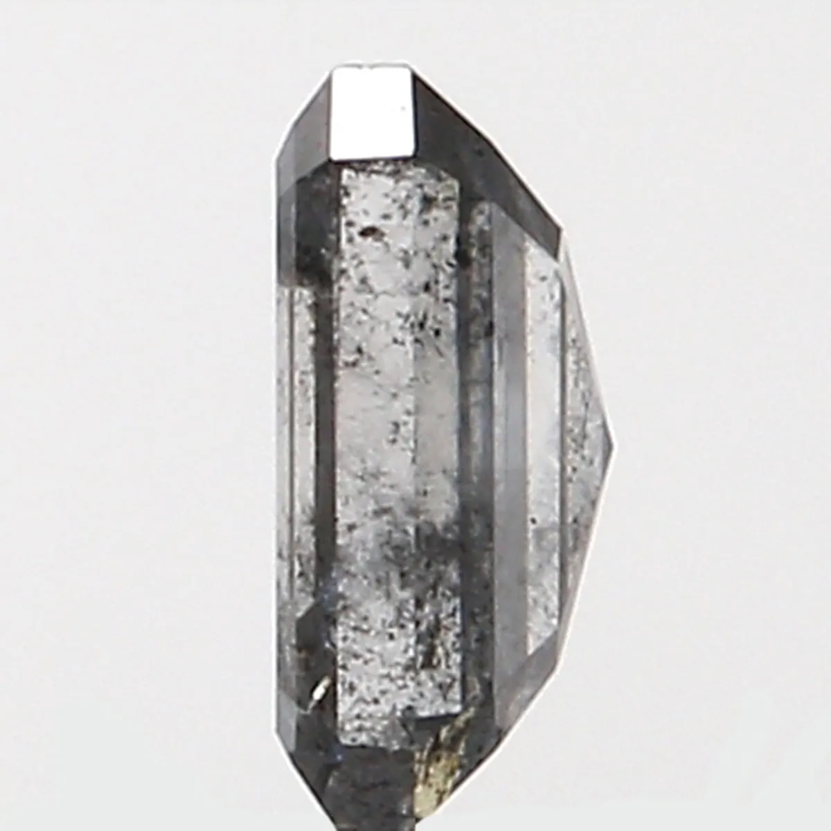 0.65 CT Natural Loose Emerald Shape Diamond Salt And Pepper Emerald Shape Diamond 5.70 MM Black Grey Color Emerald Rose Cut Diamond QL9579