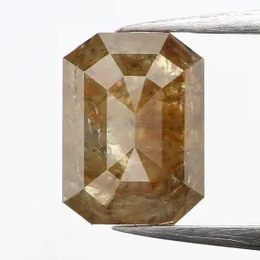 0.71 Ct Natural Loose Emerald Cut Diamond Green Brown Color Emerald Shape Diamond 6.35 MM Natural Loose Diamond Emerald Shape Diamond QL496