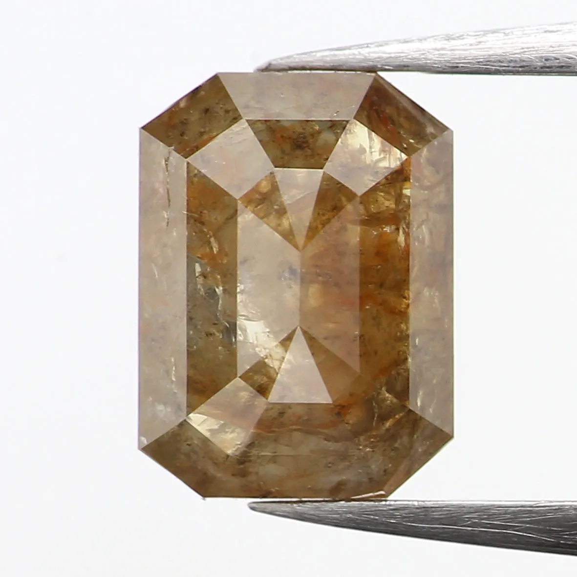 0.71 Ct Natural Loose Emerald Cut Diamond Green Brown Color Emerald Shape Diamond 6.35 MM Natural Loose Diamond Emerald Shape Diamond QL496