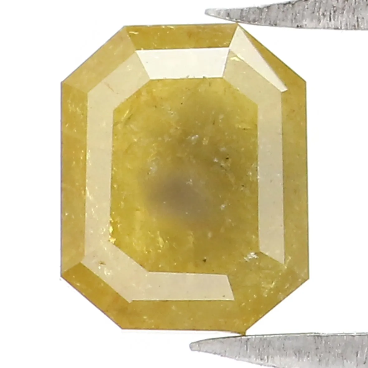 0.76 CT Natural Loose Emerald Shape Diamond Yellow Color Emerald Cut Diamond 5.75 MM Natural Yellow Color Emerald Rose Cut Diamond LQ1959