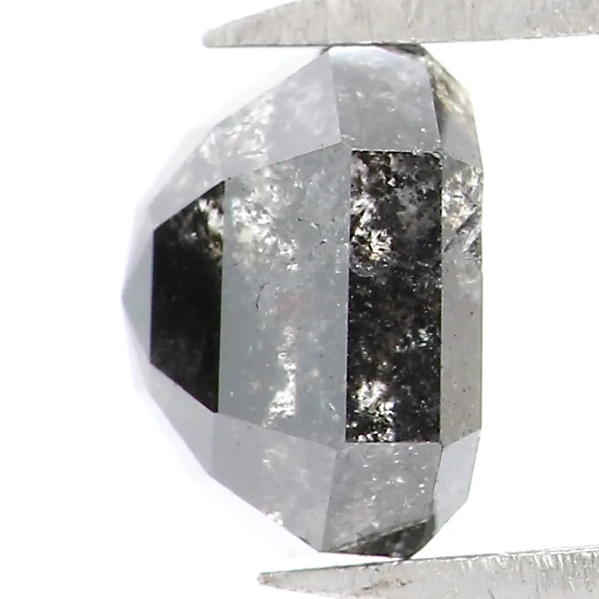 0.80 CT Natural Loose Emerald Shape Diamond Salt And Pepper Emerald Diamond 5.10 MM Black Grey Color Emerald Shape Rose Cut Diamond QK1796