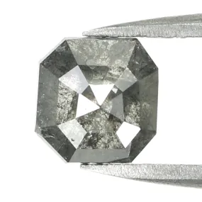1.08 CT Natural Loose Emerald Shape Diamond Salt And Pepper Emerald Cut Diamond 6.50 MM Natural Black Grey Emerald Rose Cut Diamond QL7004