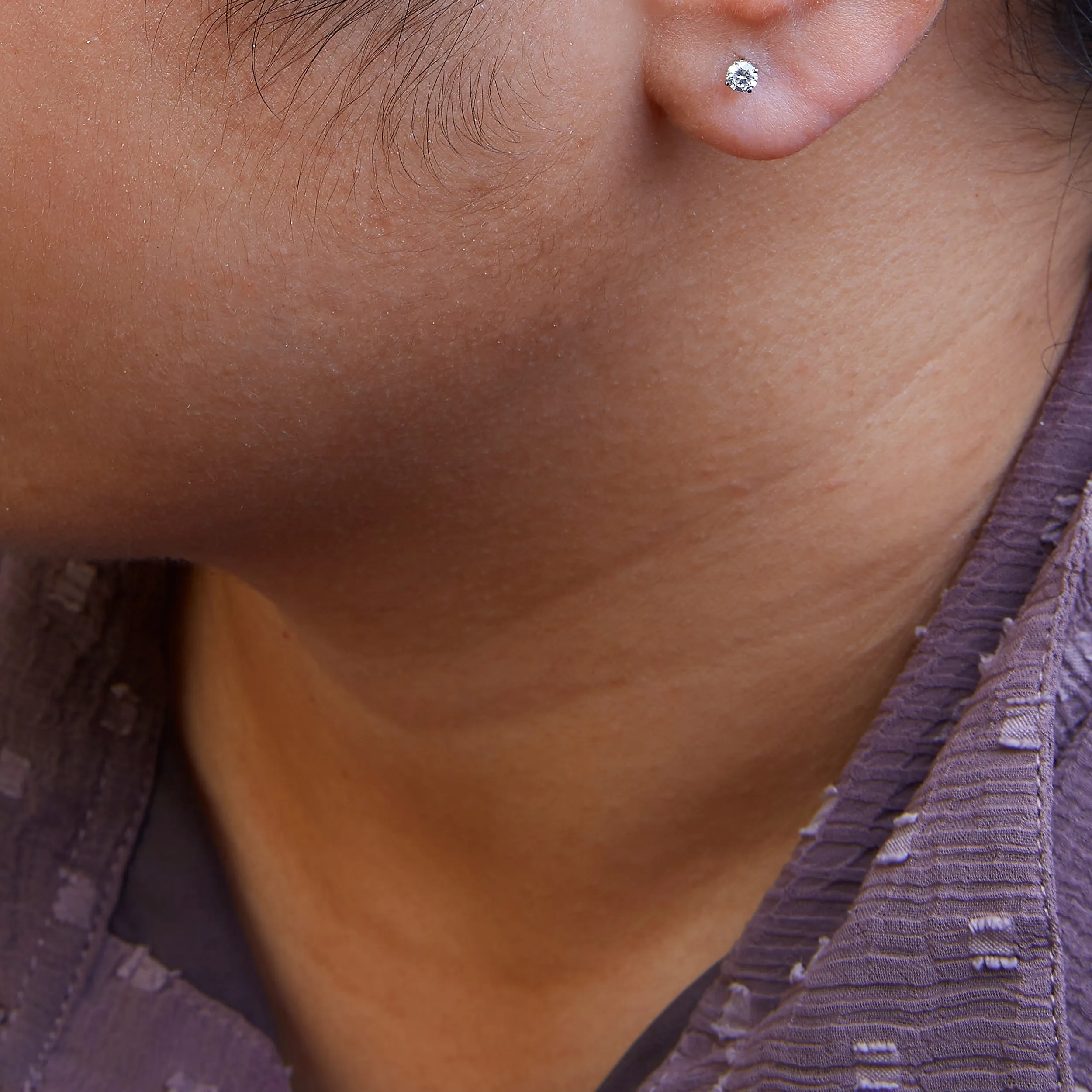 10K White Gold 1/6 Cttw Round Brilliant-Cut Near Colorless Near Colorless Diamond Classic 4-Prong Stud Earrings