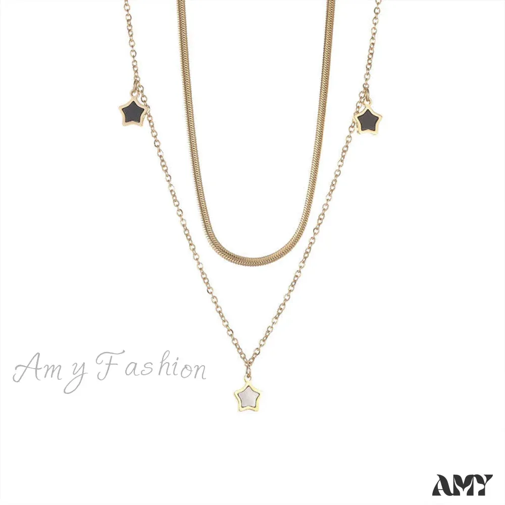 14K Five-pointed Star Shell Pendant Necklaces