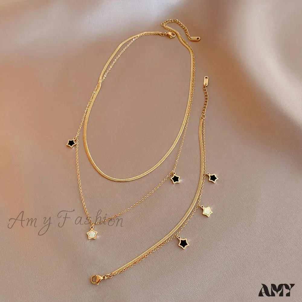 14K Five-pointed Star Shell Pendant Necklaces