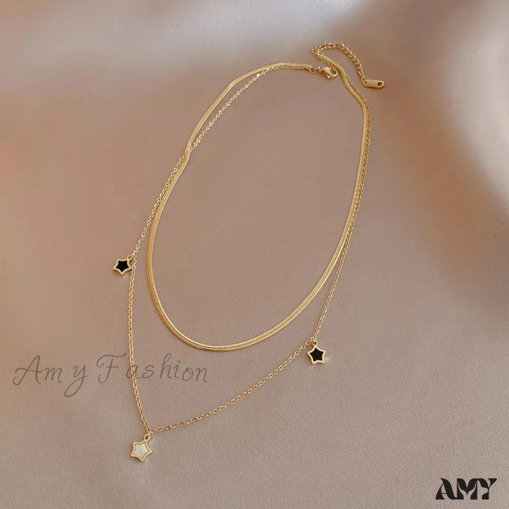 14K Five-pointed Star Shell Pendant Necklaces
