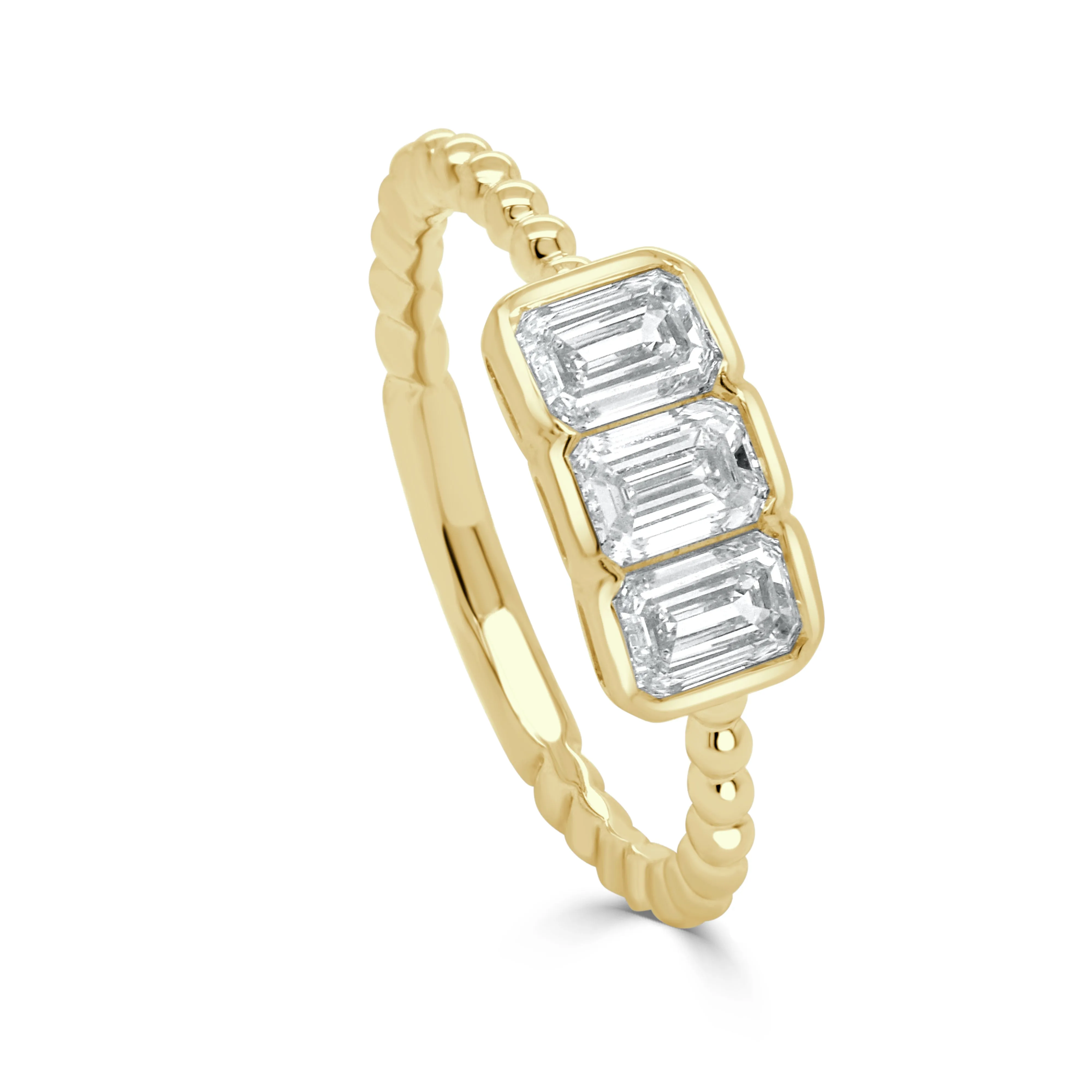 14K Gold Emerald Cut Diamond Ring - 0.96ct