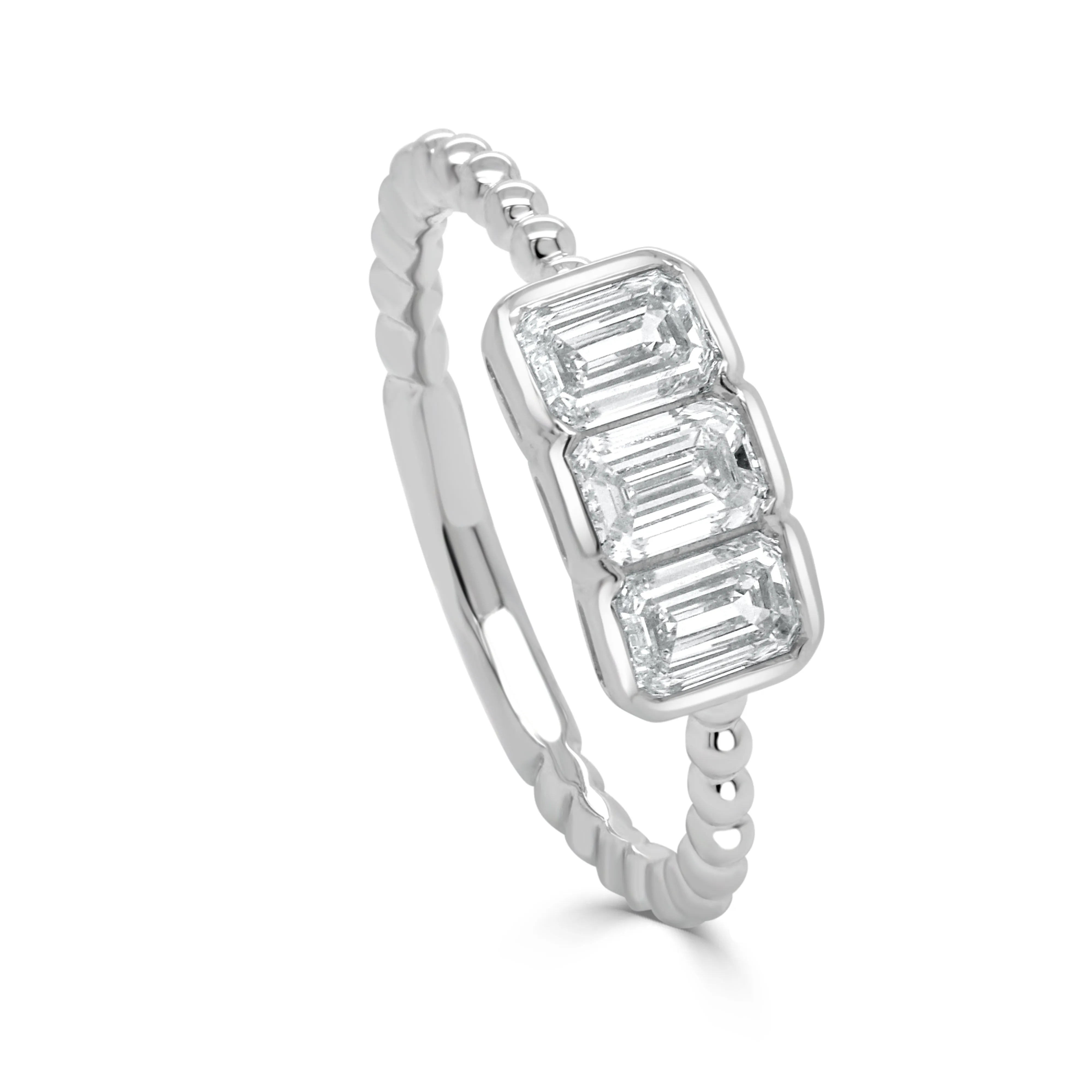 14K Gold Emerald Cut Diamond Ring - 0.96ct