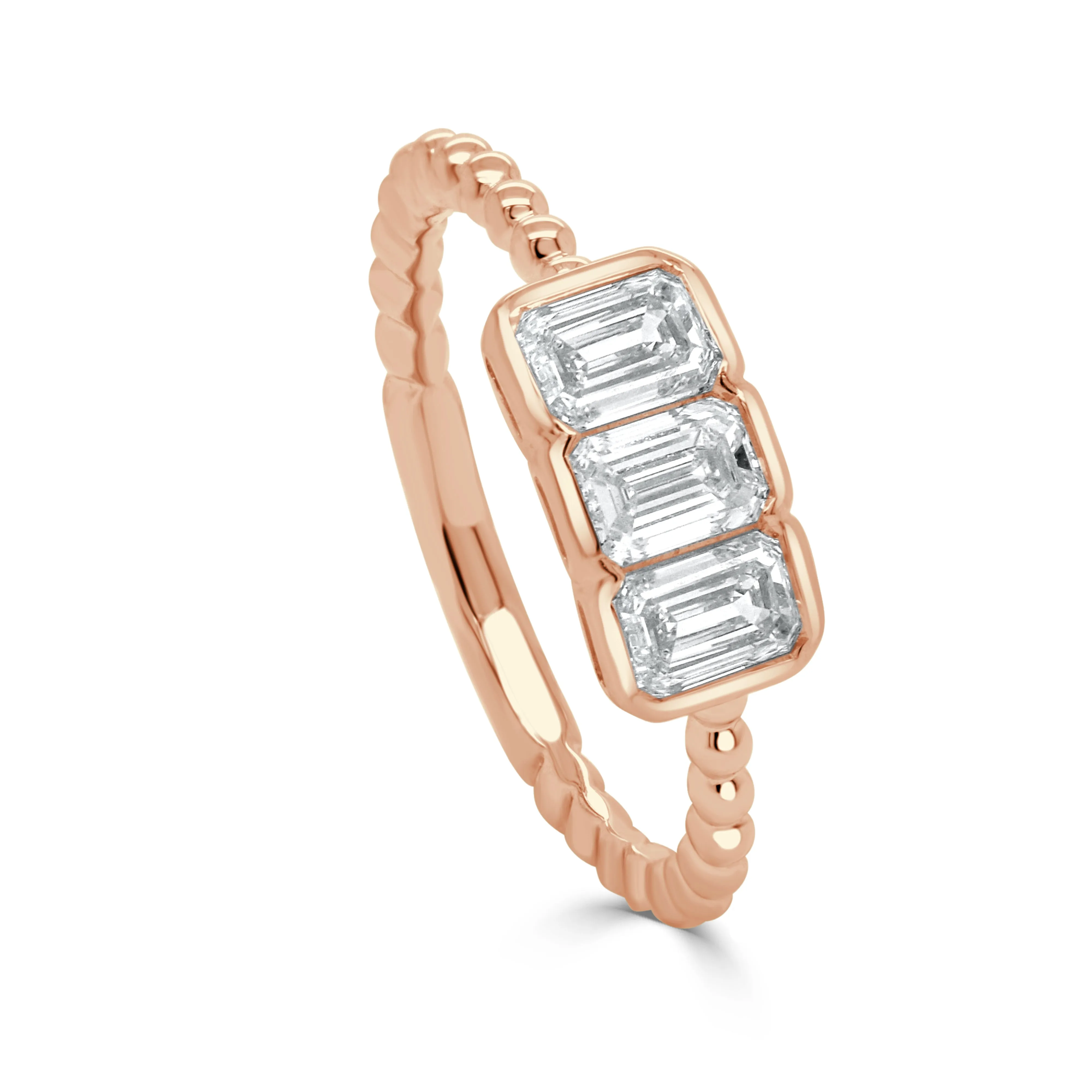 14K Gold Emerald Cut Diamond Ring - 0.96ct