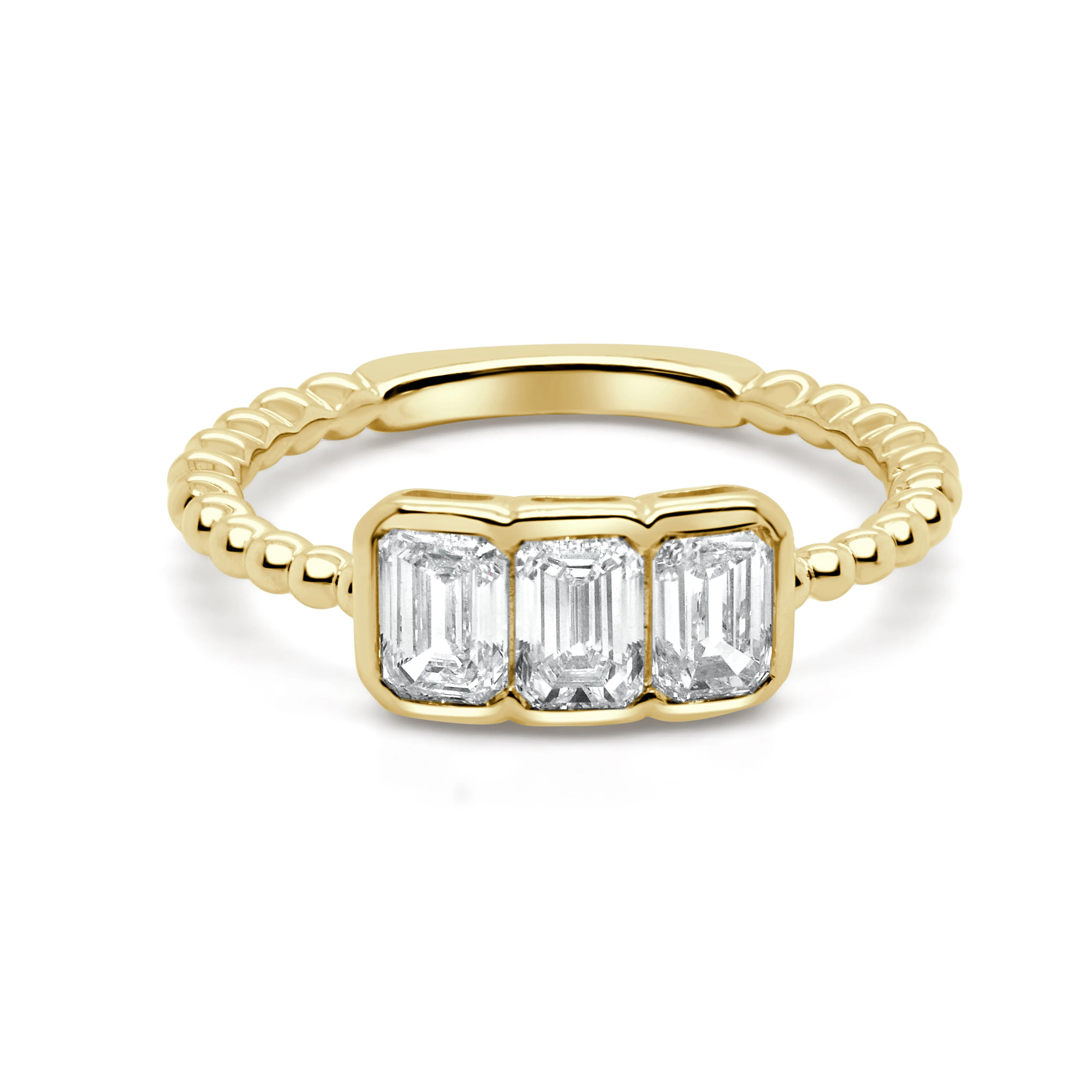 14K Gold Emerald Cut Diamond Ring - 0.96ct