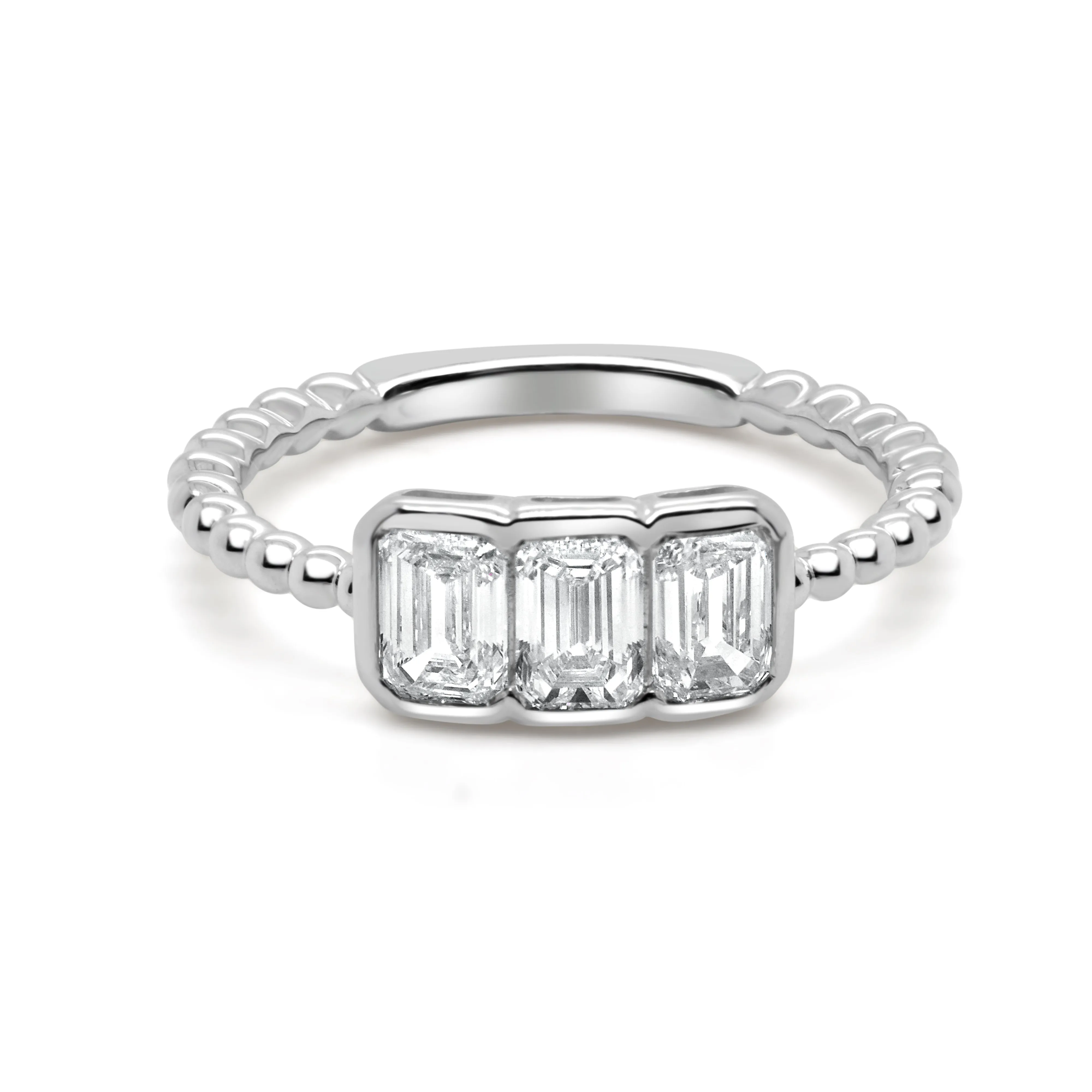 14K Gold Emerald Cut Diamond Ring - 0.96ct
