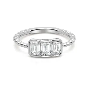 14K Gold Emerald Cut Diamond Ring - 0.96ct