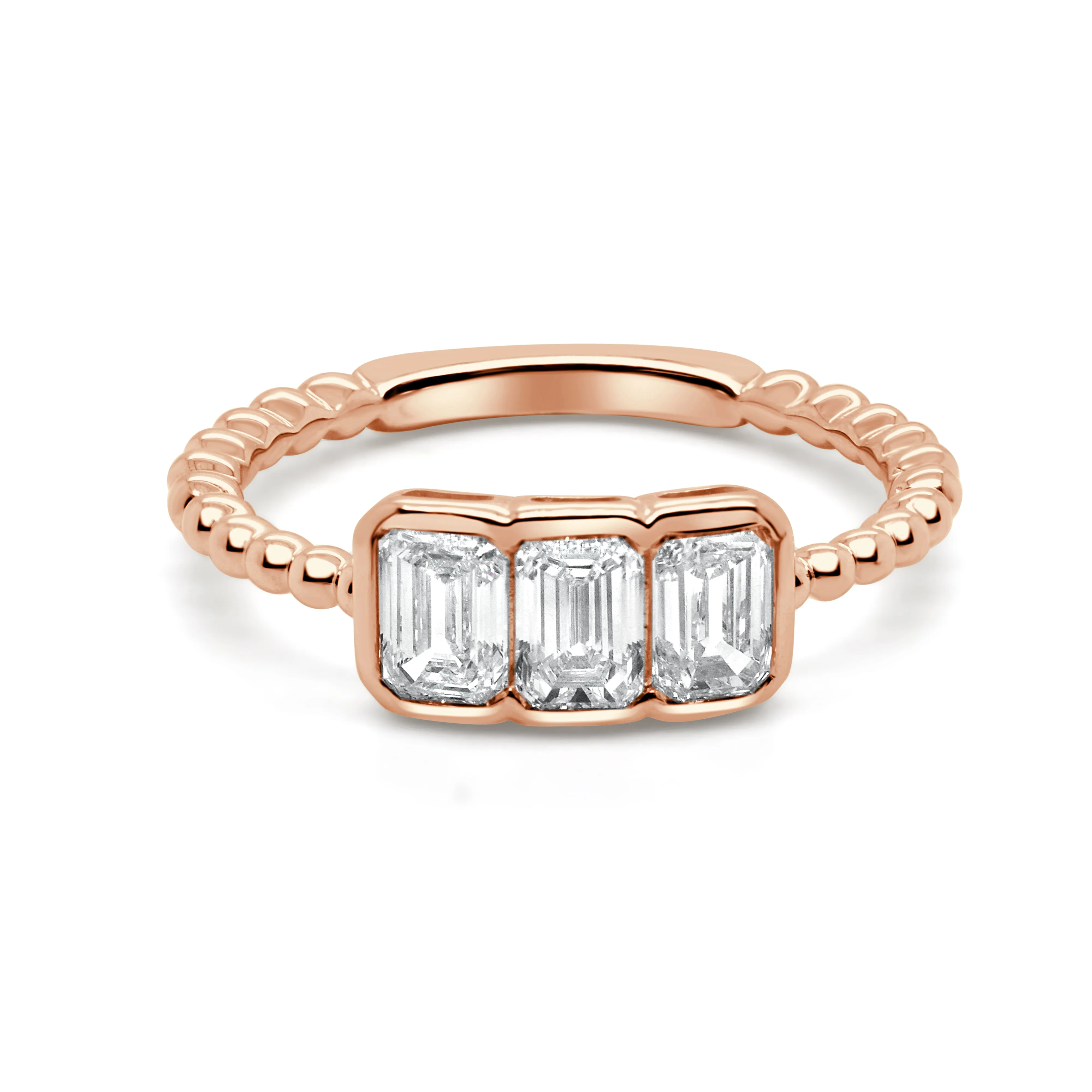 14K Gold Emerald Cut Diamond Ring - 0.96ct