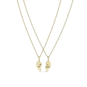 14k Midi Bitty Best Friends Heart Necklace Set