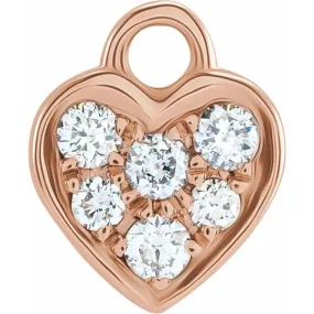 14K Rosé Gold 0.06ctw Heart Charm