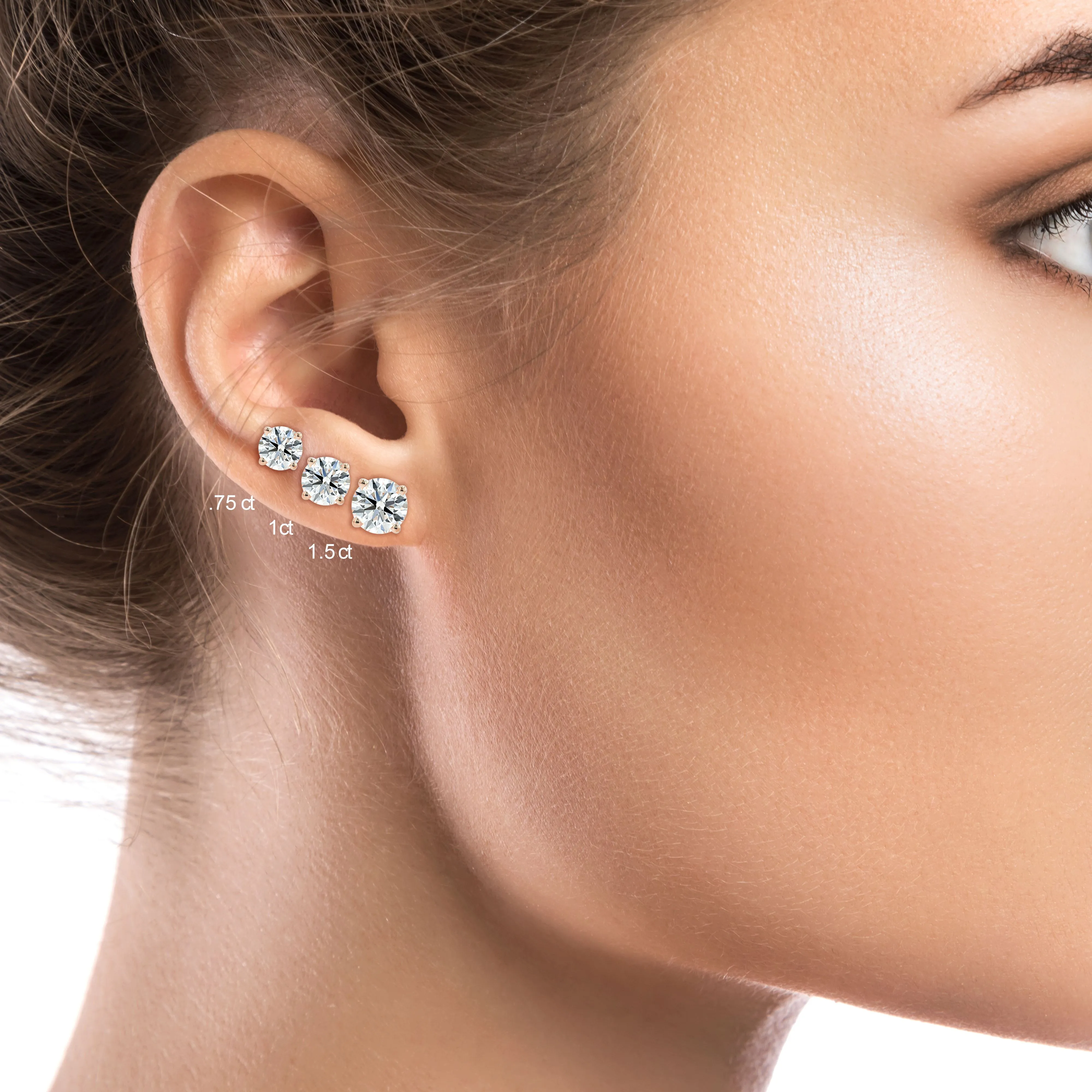 14k Rose Gold 4-prong Round Brilliant Diamond Stud Earrings (0.52 Ct. T.w., Vs1-vs2 Clarity, F-g Color)