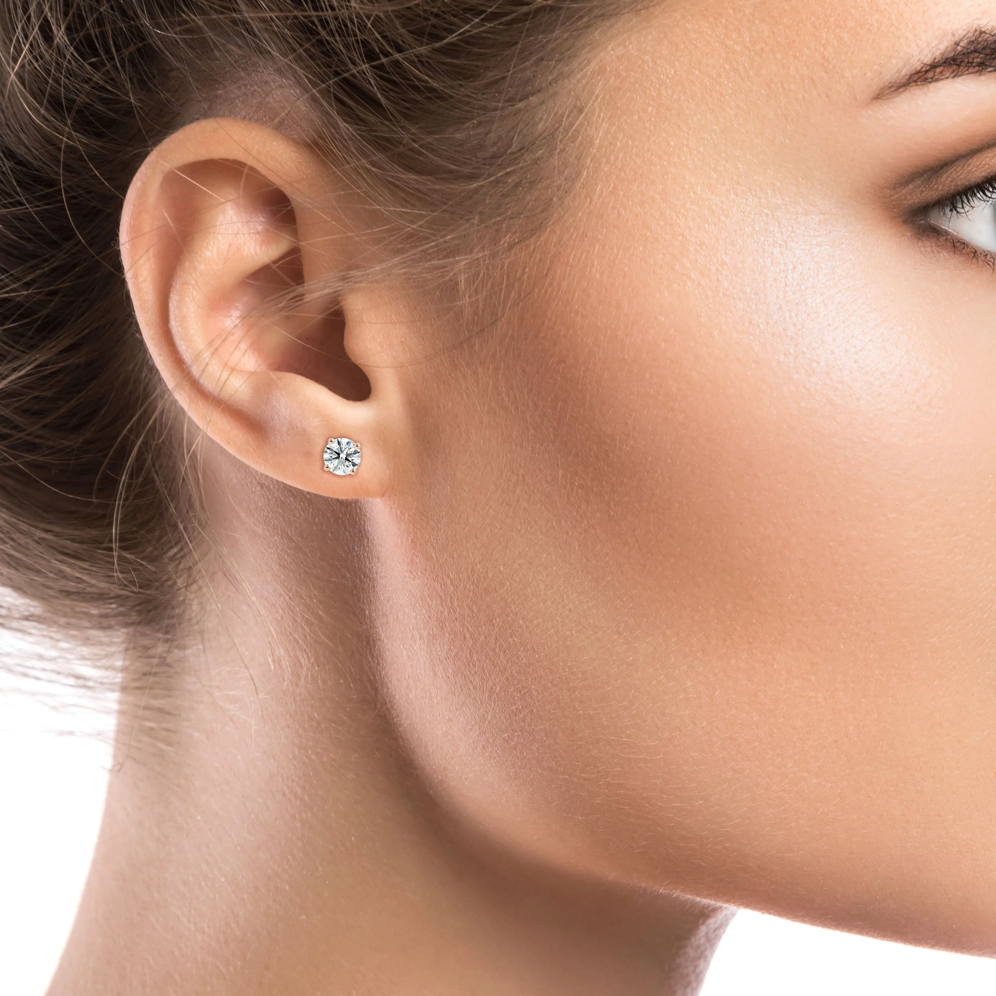 14k Rose Gold 4-prong Round Brilliant Diamond Stud Earrings (0.75 Ct. T.w., Vs1-vs2 Clarity, H-i Color)