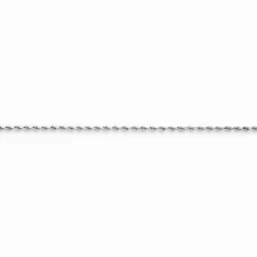 14K White Gold Diamond-Cut Rope Chain Anklet