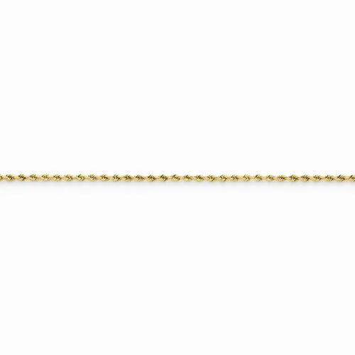 14K Yellow Gold Diamond-Cut Rope with Lobster Clasp Chain Anklet