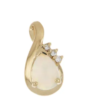 14kt yellow gold white opal pendant