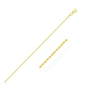 1.5mm 14K Yellow Gold Diamond Cut Rope Anklet