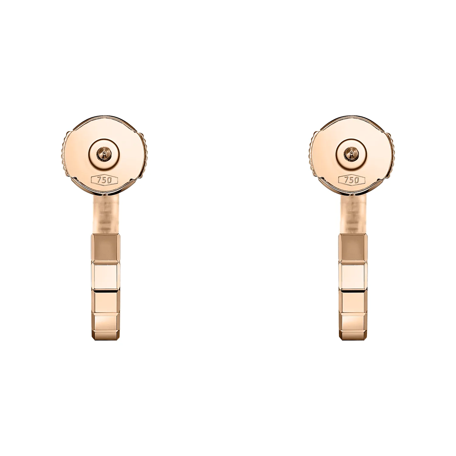 18ct Rose Gold Ice Cube Hoop Earrings