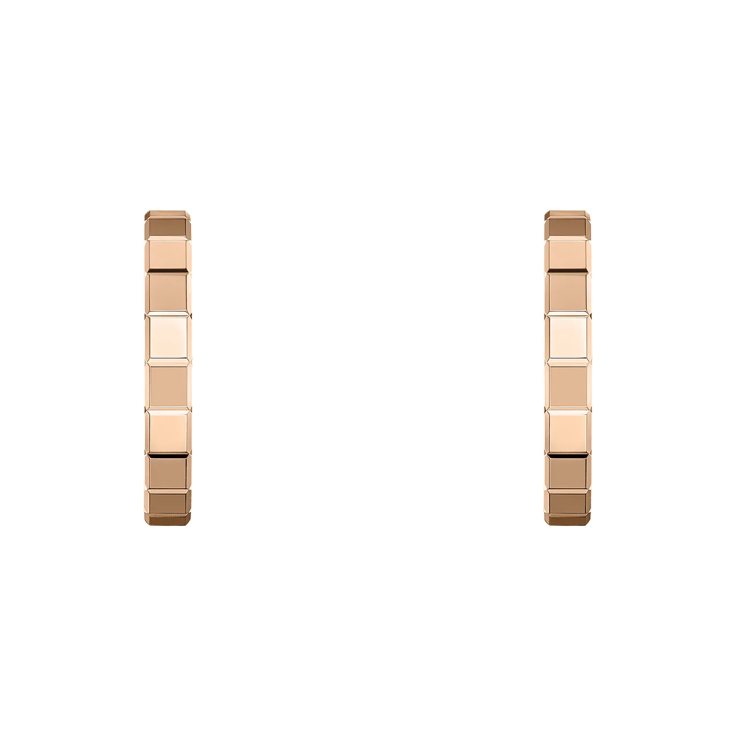 18ct Rose Gold Ice Cube Hoop Earrings
