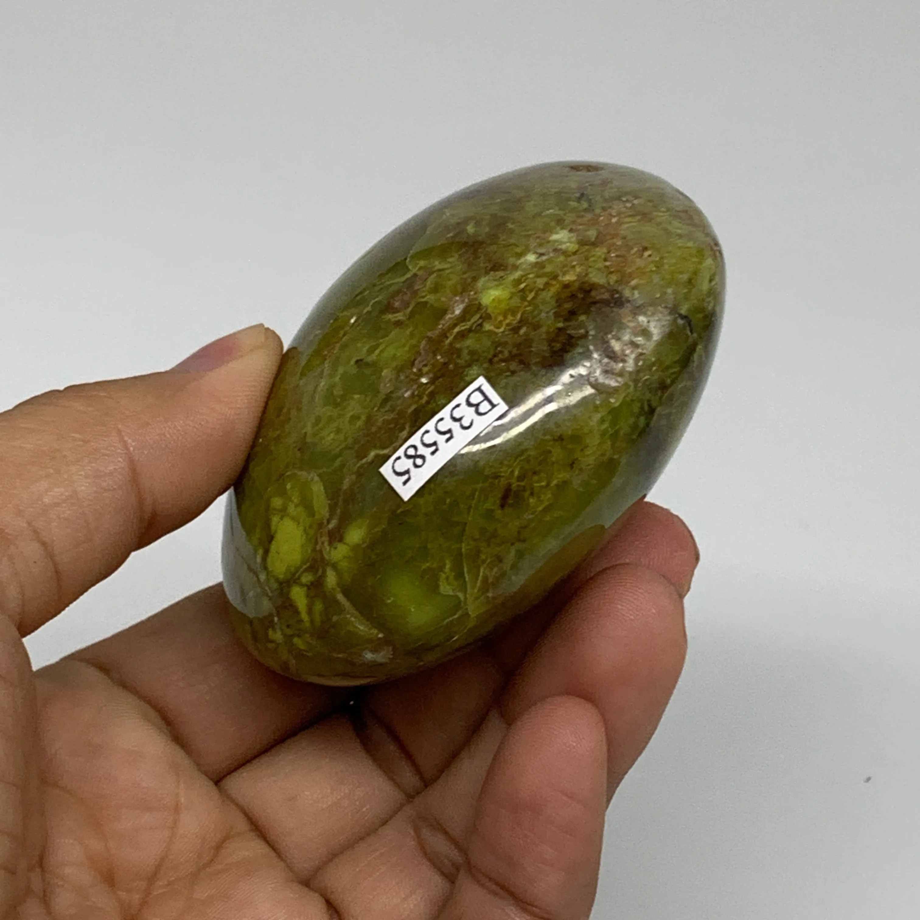 195.9g, 2.6"x2.9"x1.5", Green Opal Heart Polished Gemstone Crystal, B35585