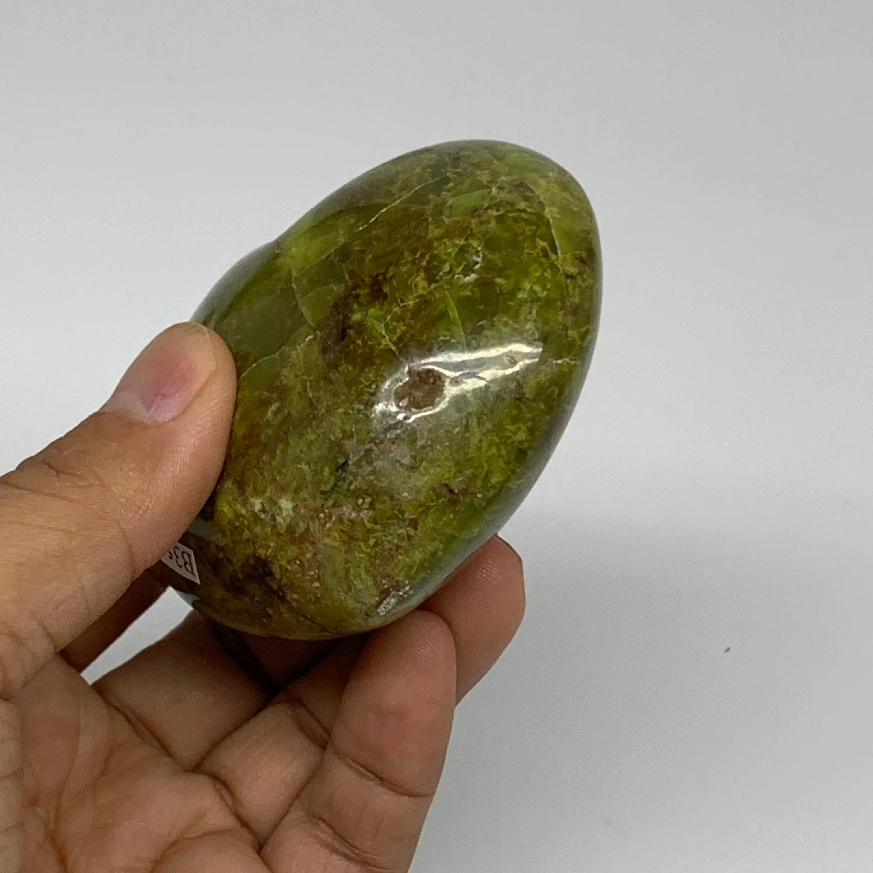 195.9g, 2.6"x2.9"x1.5", Green Opal Heart Polished Gemstone Crystal, B35585