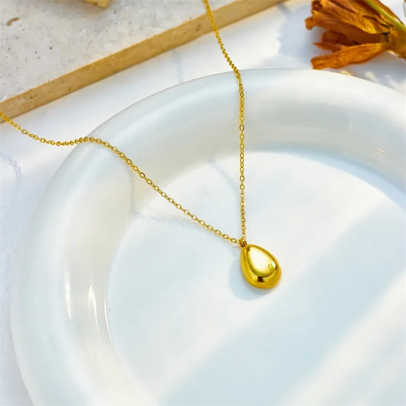 316L Stainless Steel Shell Avocado Pendant Necklace For Women