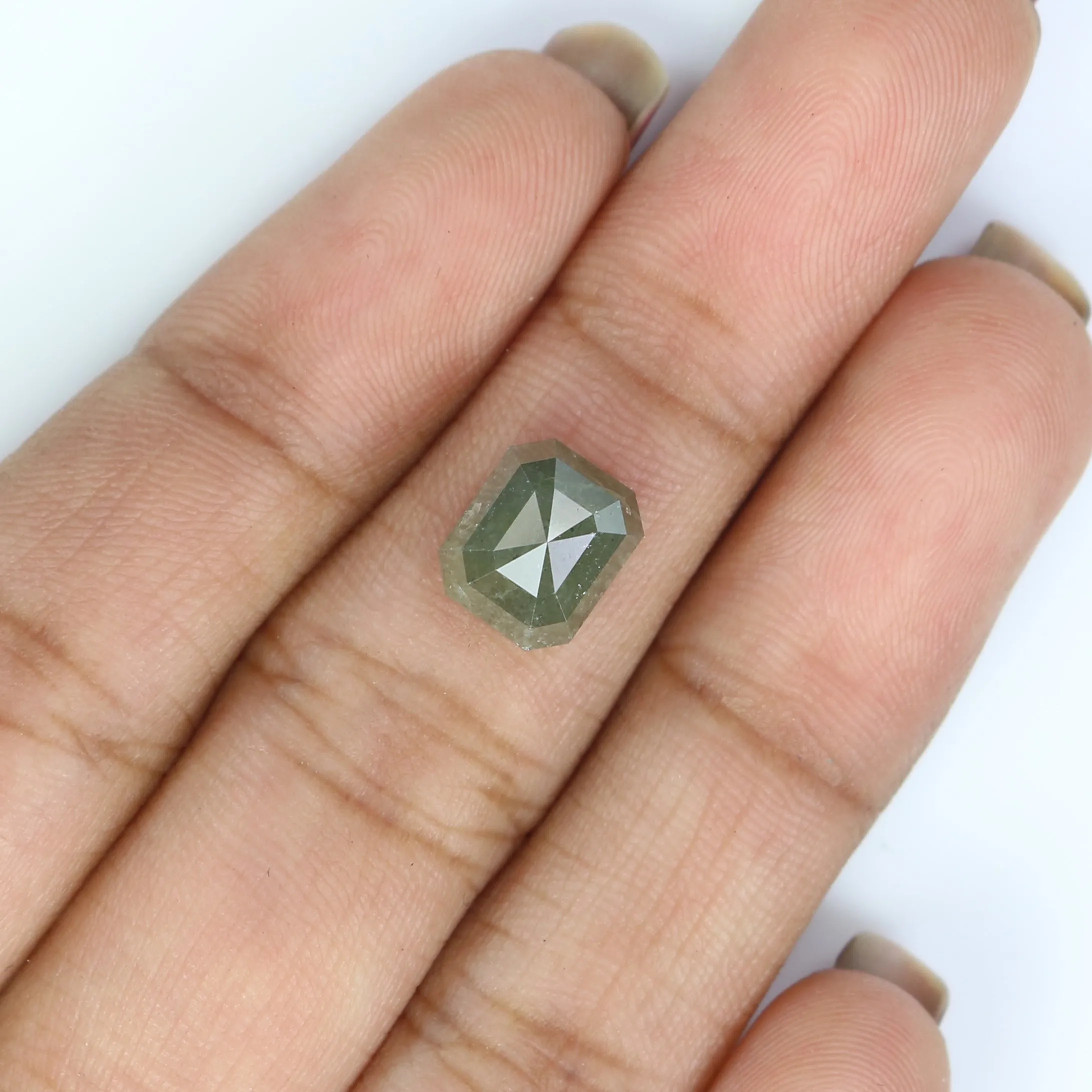 3.20 CT Natural Loose Emerald Shape Diamond Grey Color Emerald Cut Diamond 8.40 MM Natural Loose Grey Color Emerald Rose Cut Diamond LQ2832