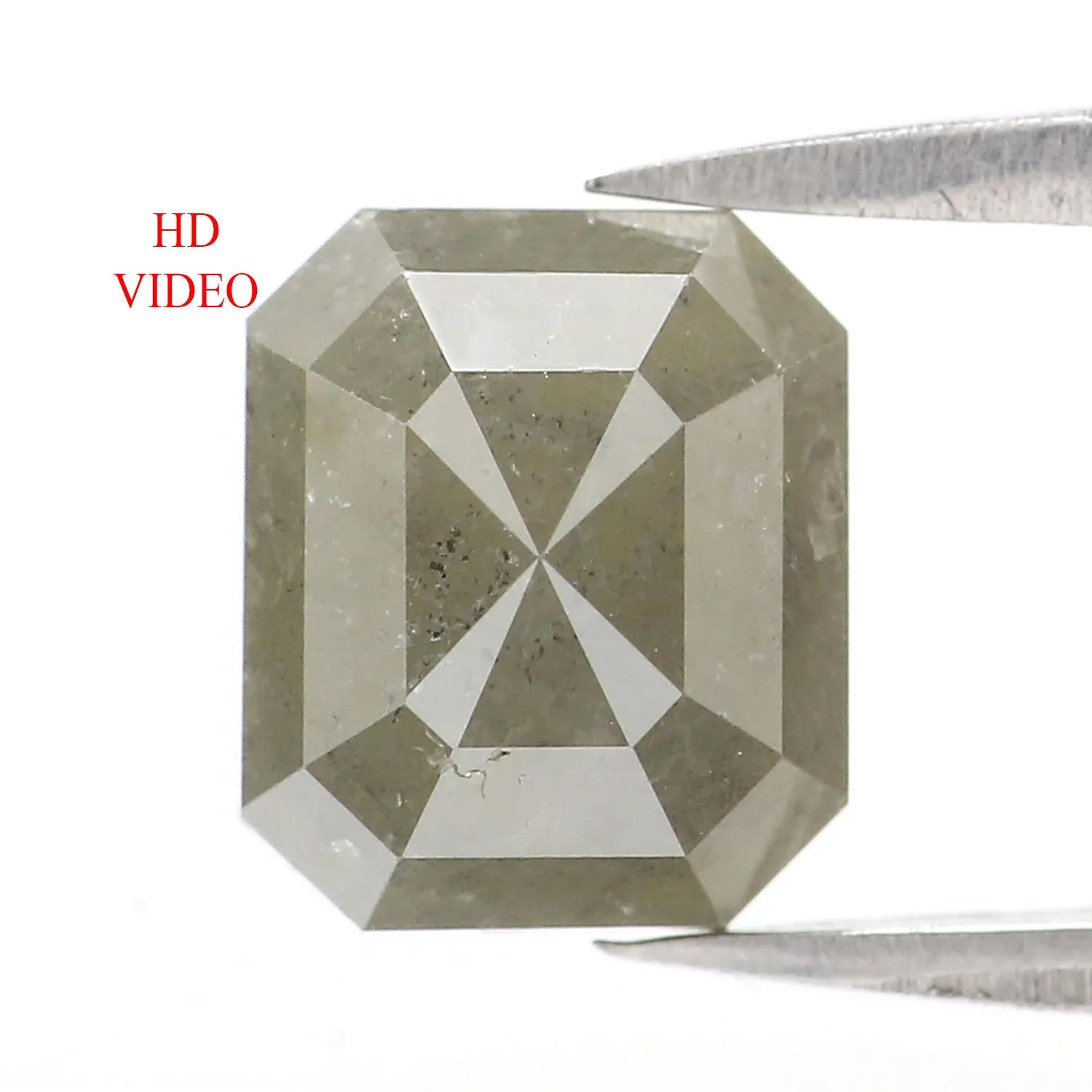 3.20 CT Natural Loose Emerald Shape Diamond Grey Color Emerald Cut Diamond 8.40 MM Natural Loose Grey Color Emerald Rose Cut Diamond LQ2832