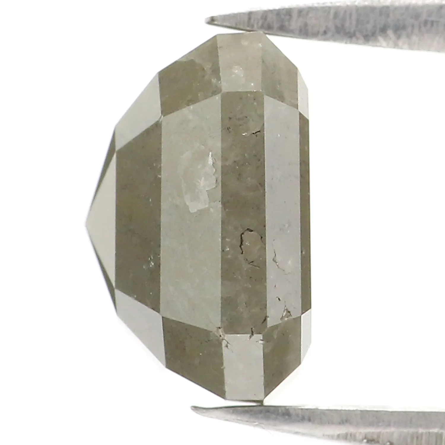 3.20 CT Natural Loose Emerald Shape Diamond Grey Color Emerald Cut Diamond 8.40 MM Natural Loose Grey Color Emerald Rose Cut Diamond LQ2832
