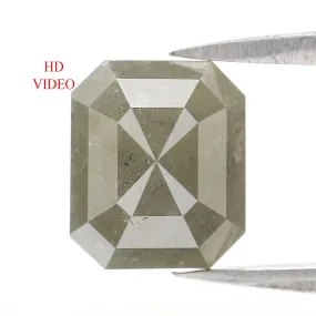 3.20 CT Natural Loose Emerald Shape Diamond Grey Color Emerald Cut Diamond 8.40 MM Natural Loose Grey Color Emerald Rose Cut Diamond LQ2832