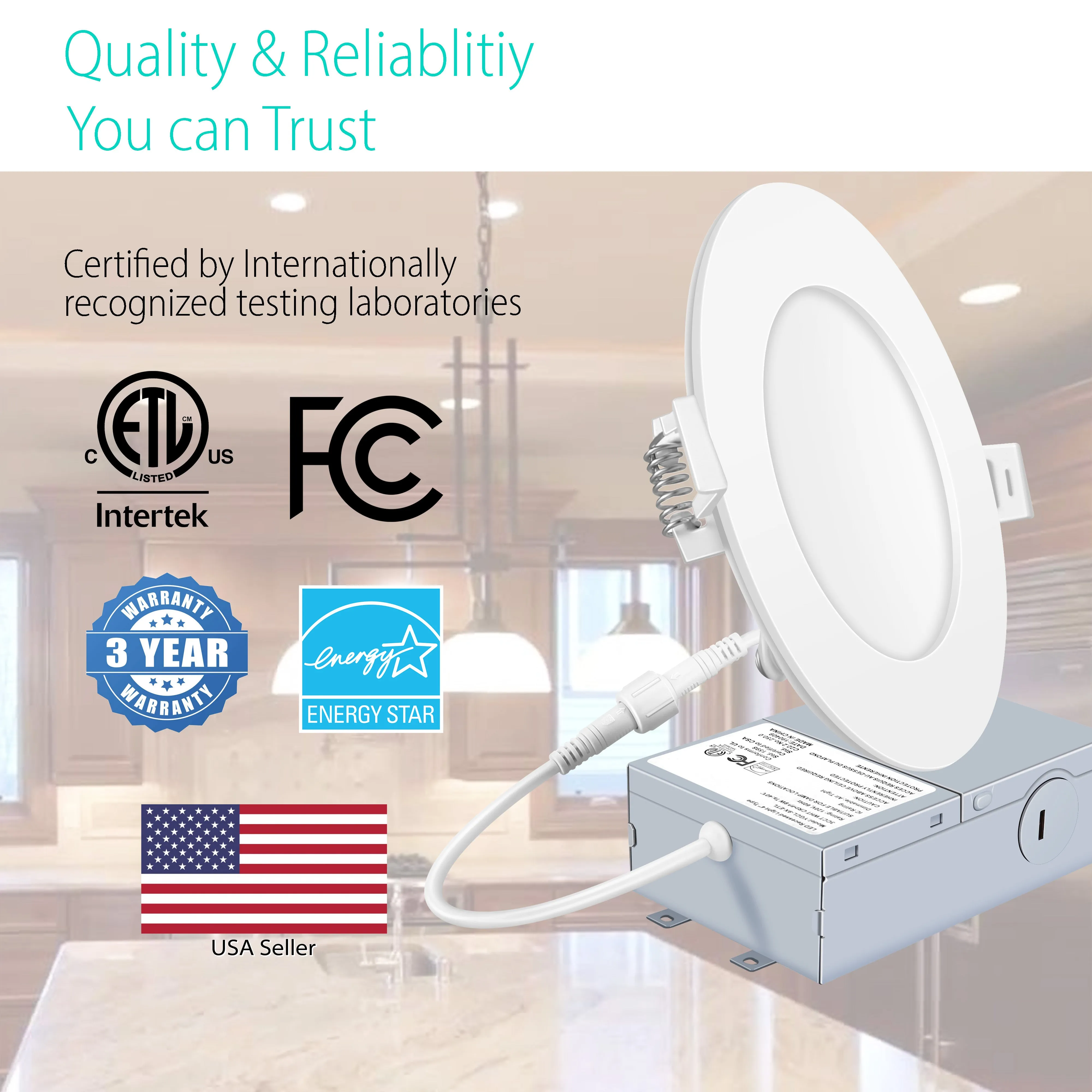 3BRIX 3 Inch 5W Ultra Thin LED Slim Recessed Downlight - 4000 -5000K- ETL