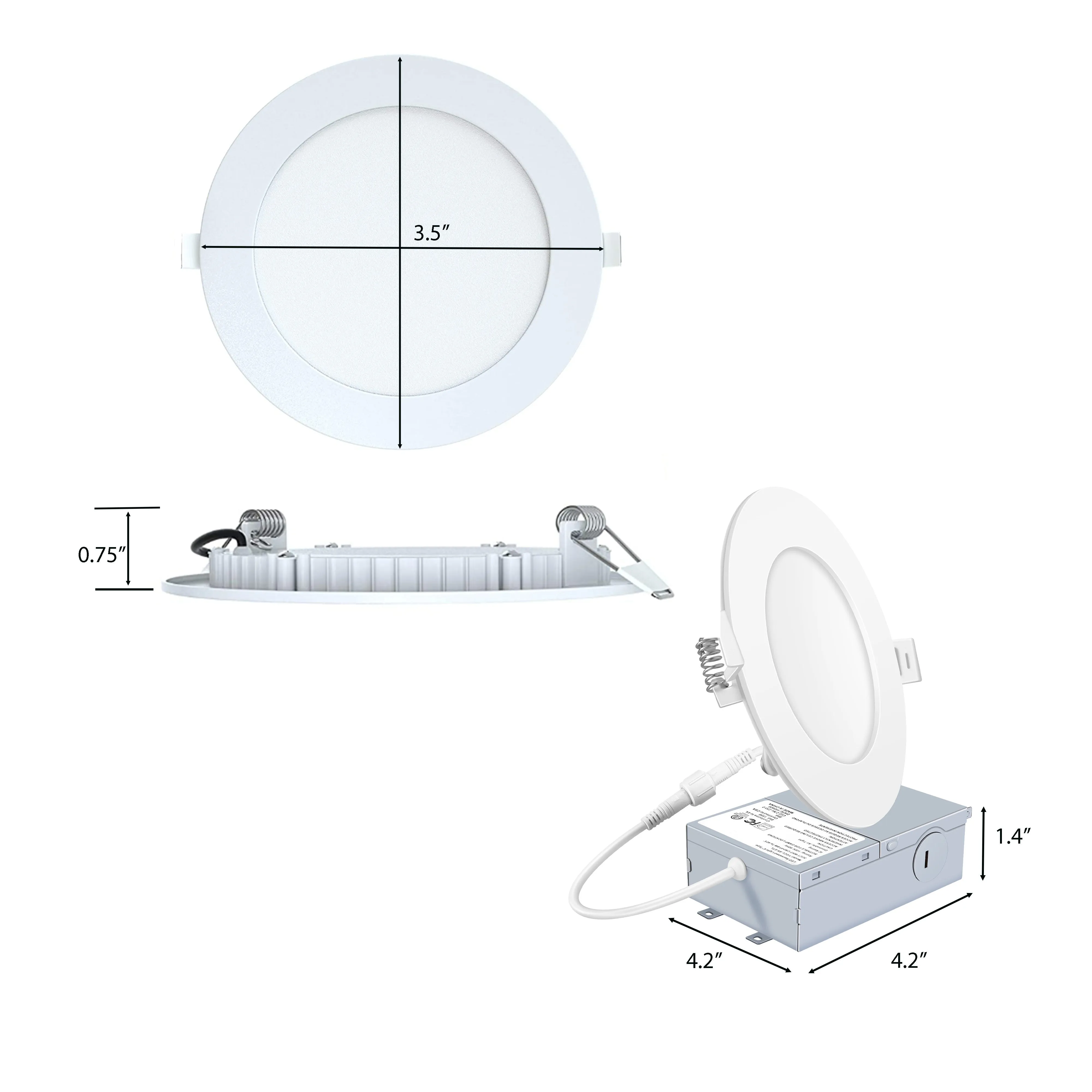 3BRIX 3 Inch 5W Ultra Thin LED Slim Recessed Downlight - 4000 -5000K- ETL