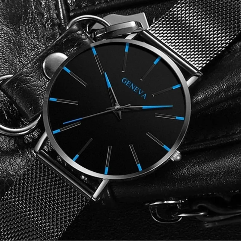 5pcs Set Minimalist Mens Fashion Ultra Thin Watches