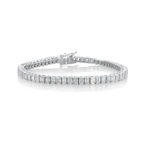 9.75 Cttw Emerald Cut Diamond 18K White Gold Tennis Bracelet