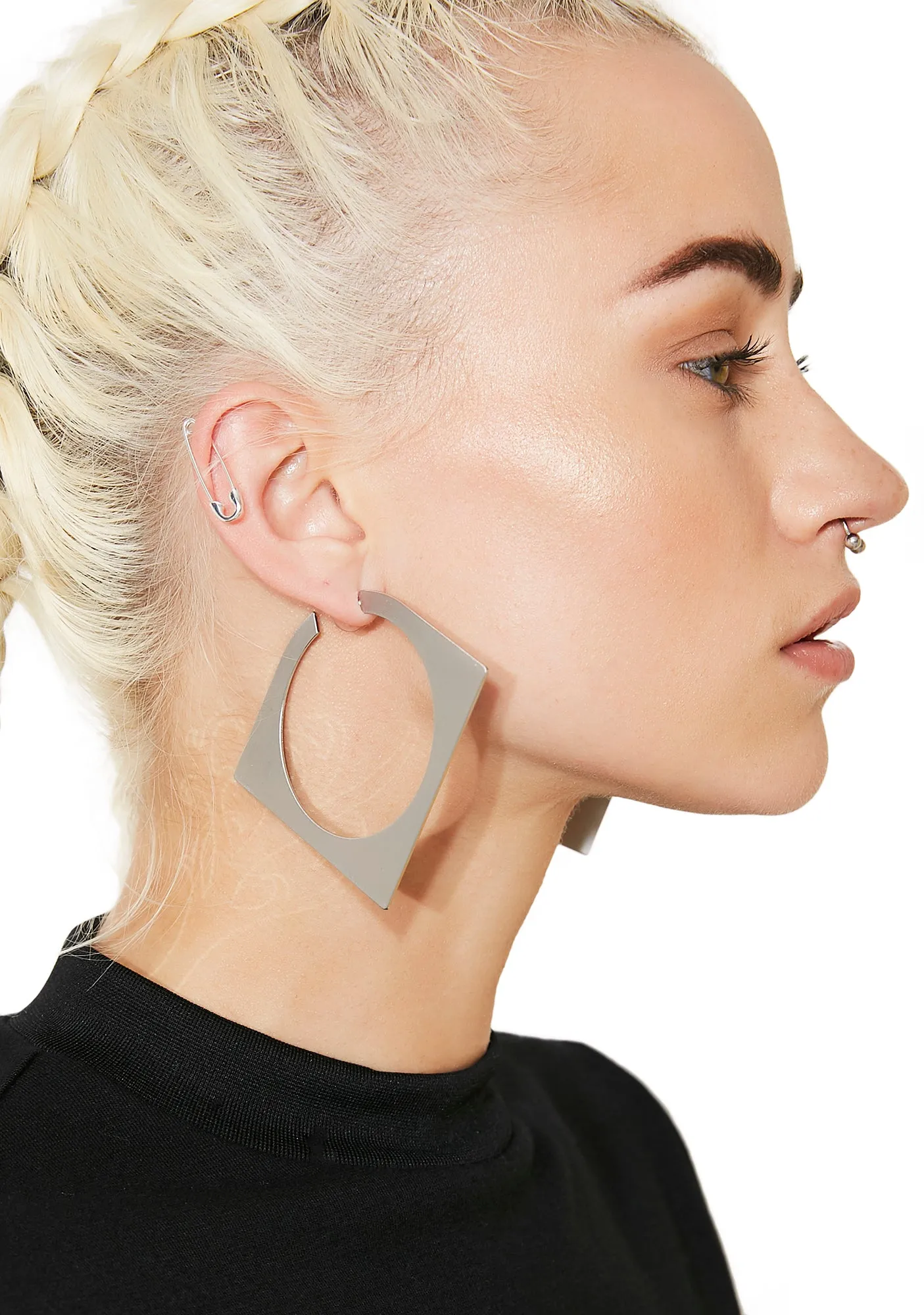 Abstract Square Hoop Earrings
