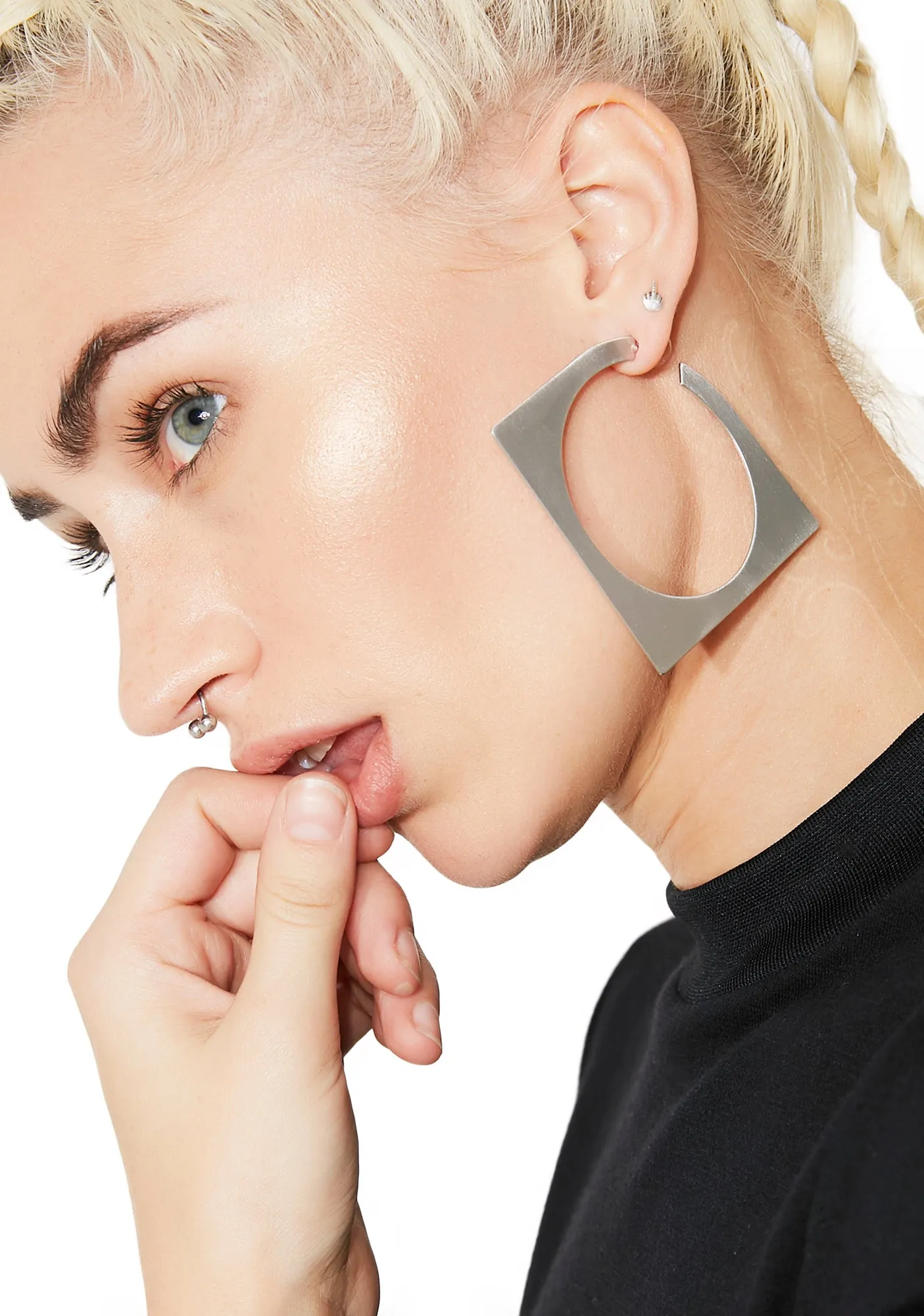 Abstract Square Hoop Earrings