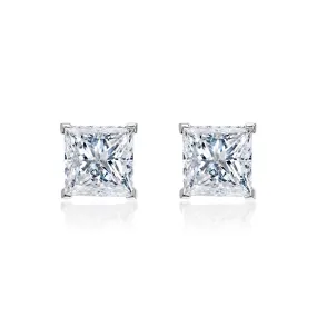 Addilyn 14 Carats G - F VS2 Princess Cut Diamond Stud Earrings in Platinum