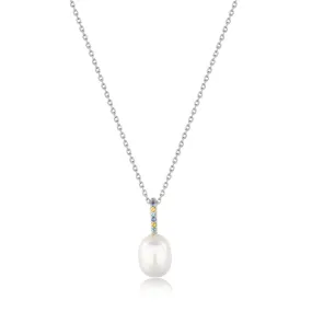 Ania Haie Sterling Silver Multi-CZ & Pearl Drop Pendant Necklace