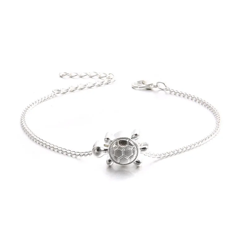 Anklets For Women Men Antique Silver Color Turtle Rope Ankle Bracelet