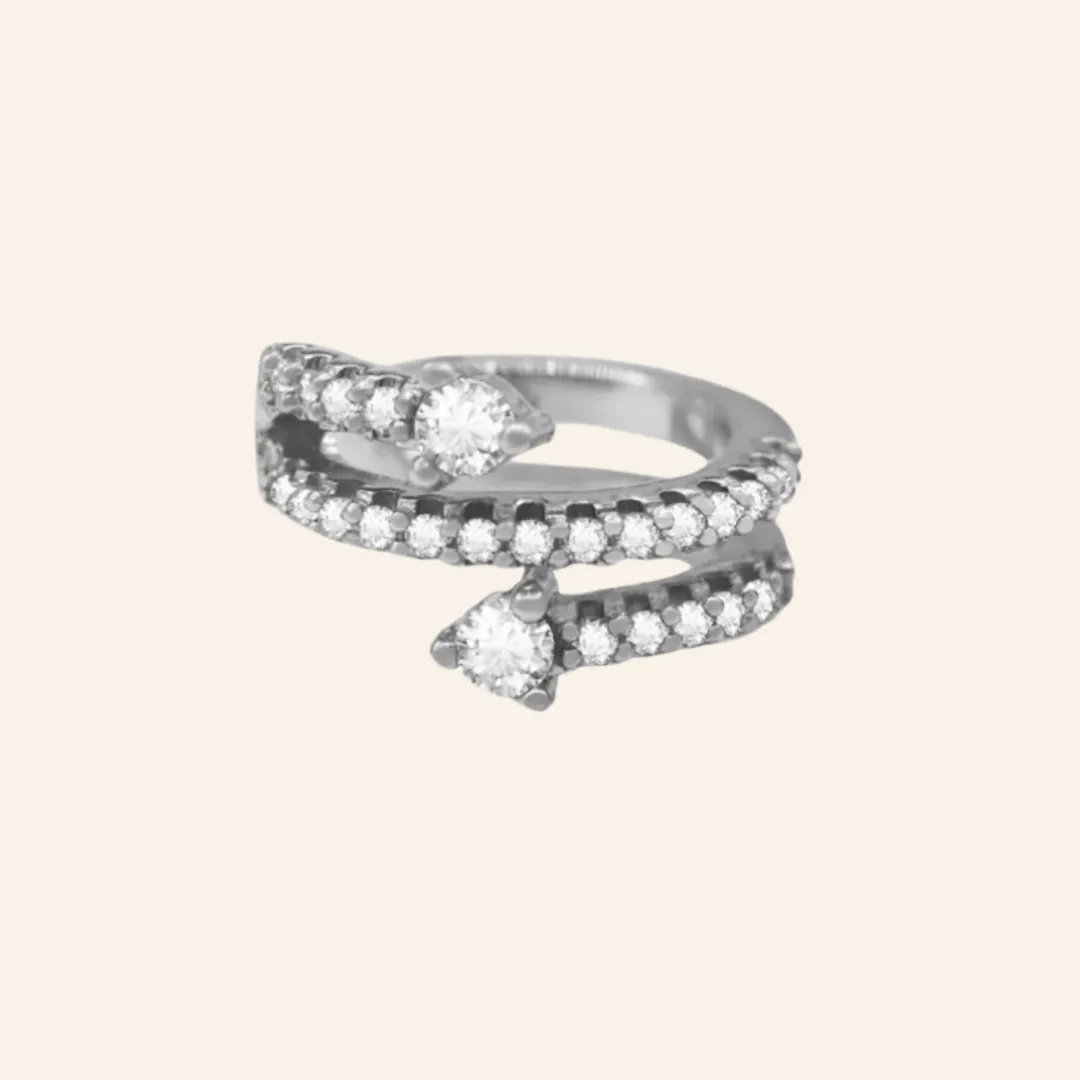 Arrow Crystal Bar Earcuff (Silver)