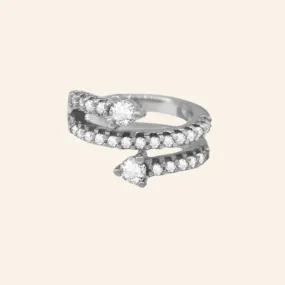 Arrow Crystal Bar Earcuff (Silver)