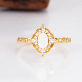 Ash Opal Ring Gold