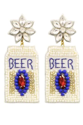 Beer Never Broke My Heart Beaded Earrings