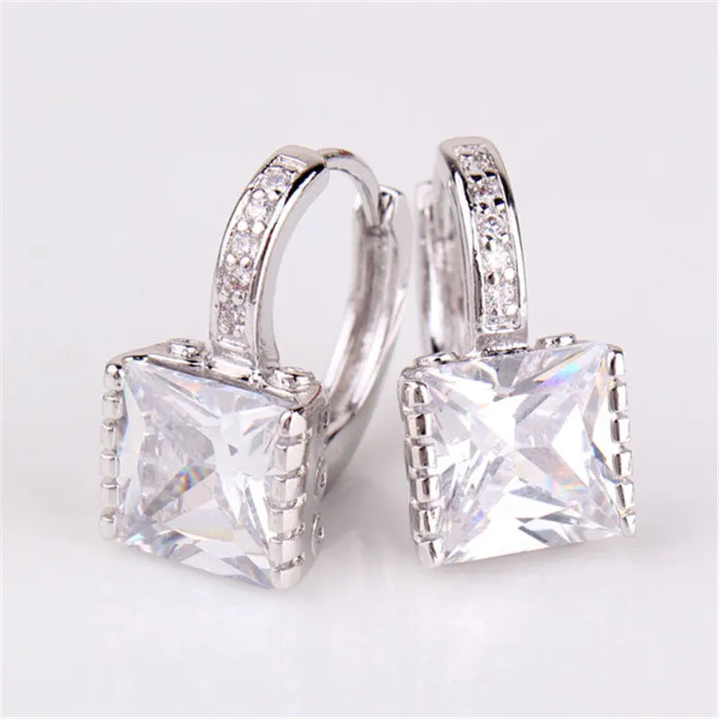 Brand Jewelry Earrings for Womens! New Shiny Rhinestone Gem Hoop Earing Ladies Wedding Jewellery Earing Brinco