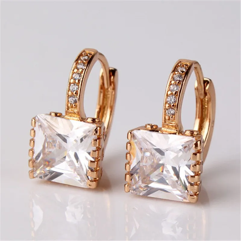 Brand Jewelry Earrings for Womens! New Shiny Rhinestone Gem Hoop Earing Ladies Wedding Jewellery Earing Brinco