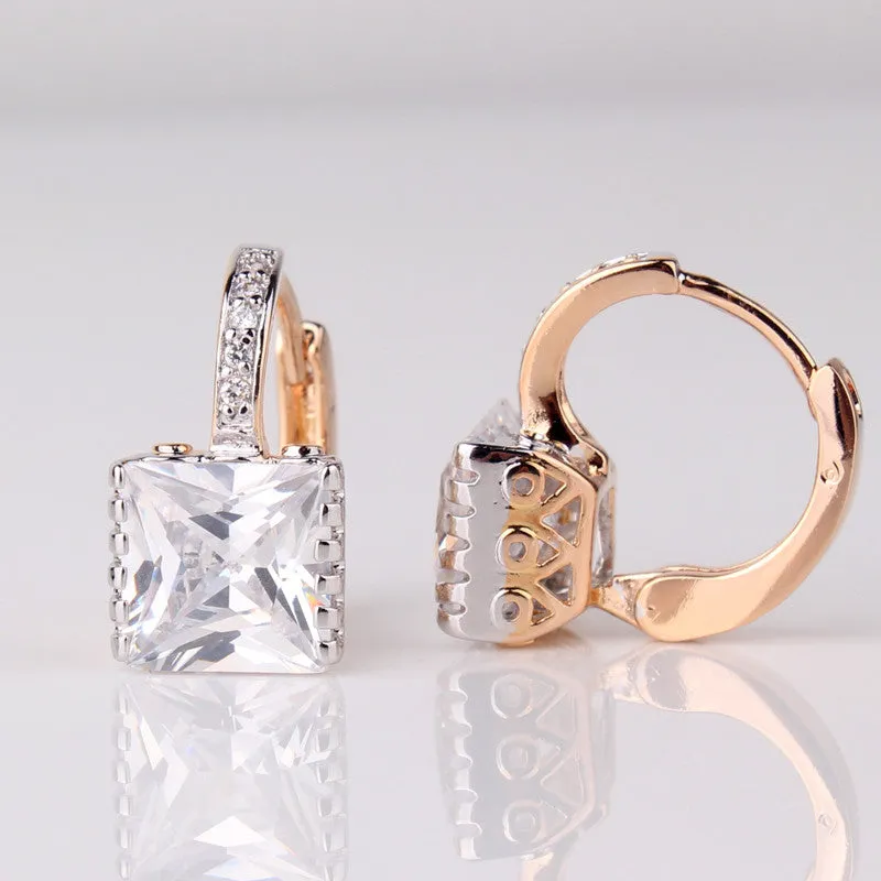 Brand Jewelry Earrings for Womens! New Shiny Rhinestone Gem Hoop Earing Ladies Wedding Jewellery Earing Brinco